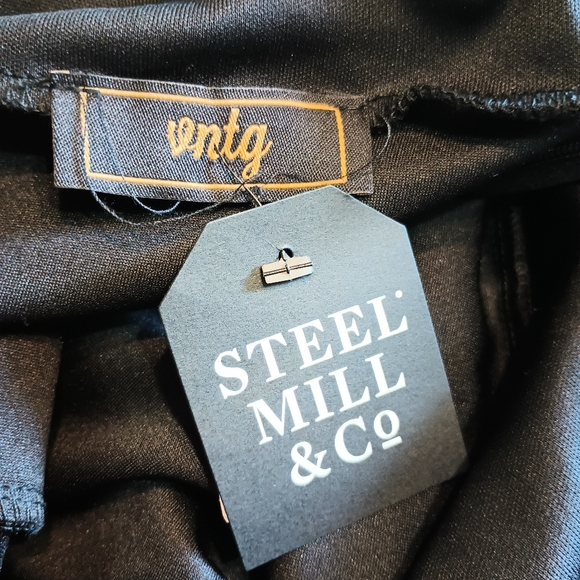 Steel Mill & Co Black One Shoulder Long Sleeve Wrapped Dress. Size L - Picture 10 of 13